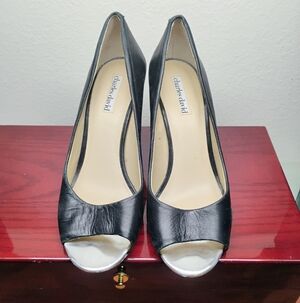 Charles David Elegant Black Peep-Toe Heels